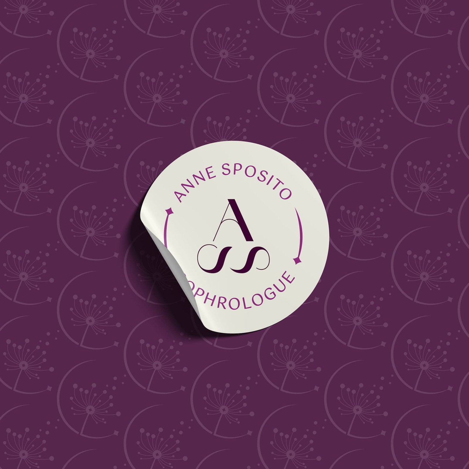 Sticker présentant le logo et motif créé pour Anne Sposito, sophrologue à Melun