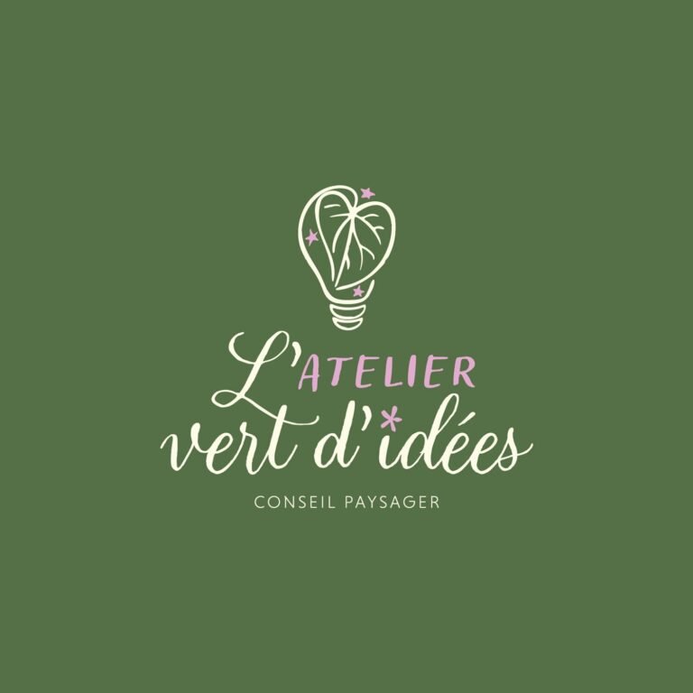 Logo principal de L’Atelier Vert d’Idées dans le cadre d’une identité visuelle sur mesure