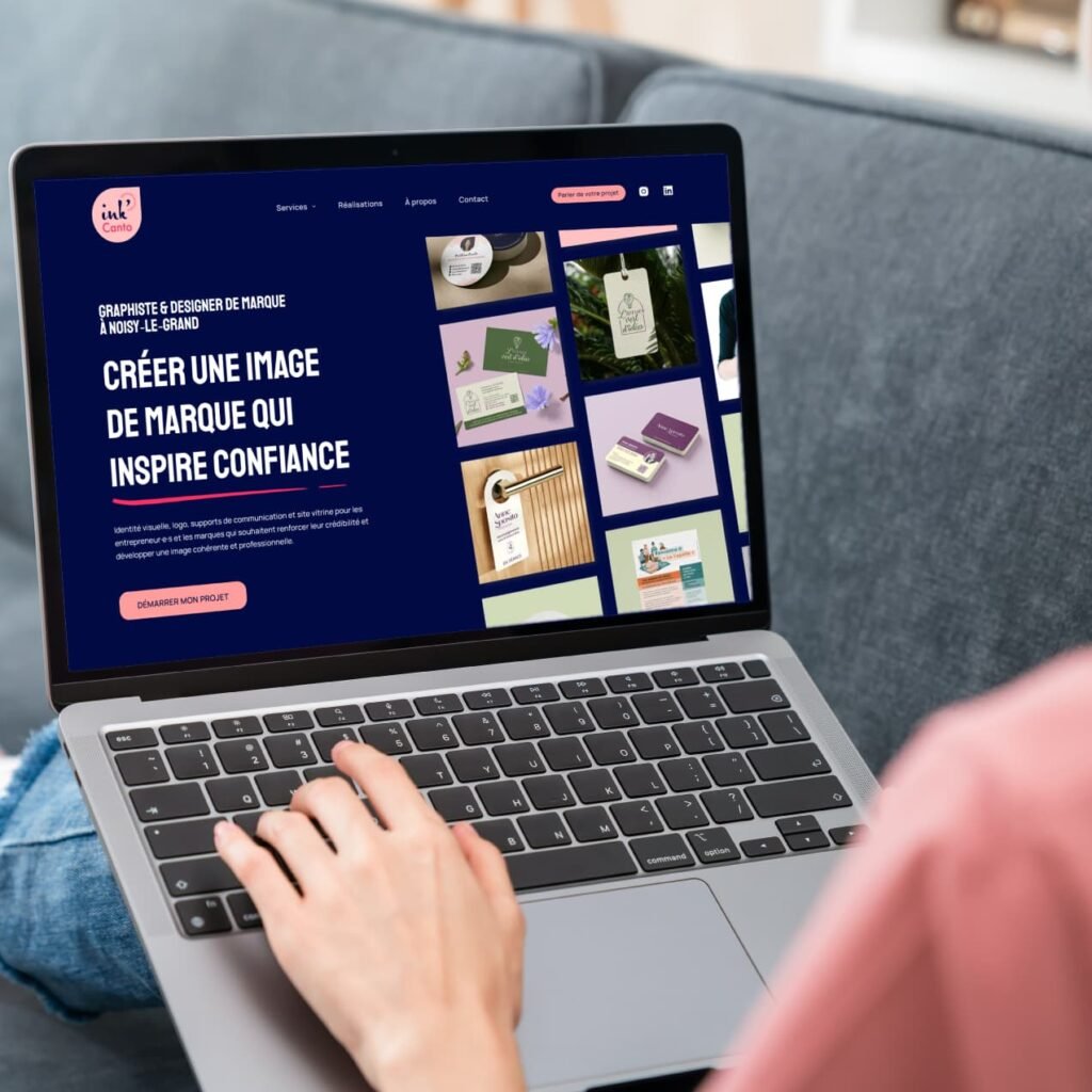 Aperçu d’un site vitrine WordPress affiché sur un ordinateur portable