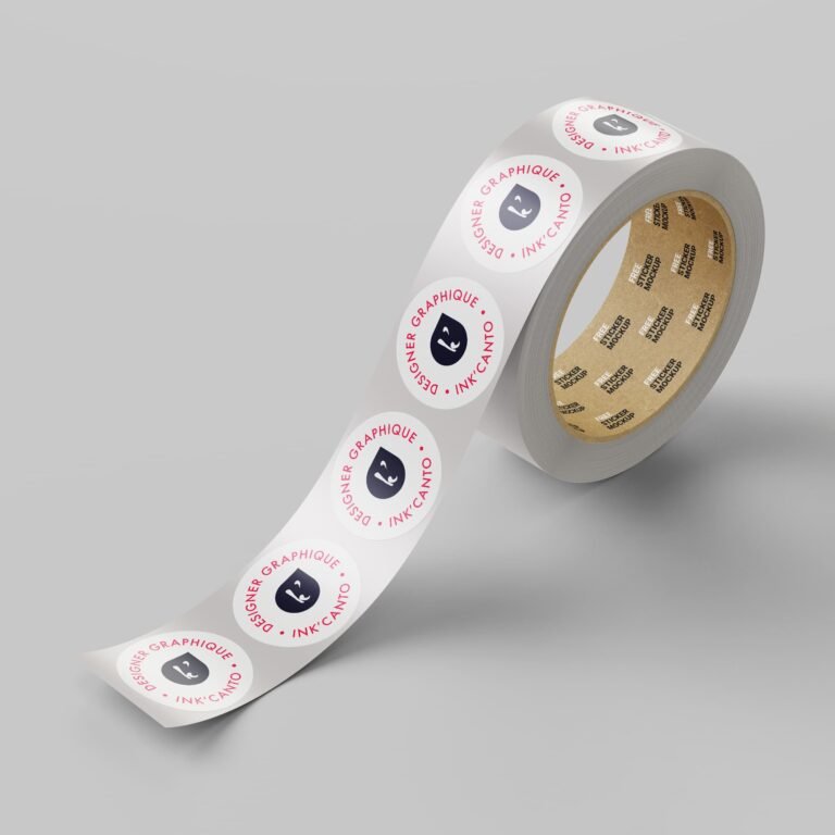 Sticker de marque réalisé dans le cadre de supports de communication et de packaging